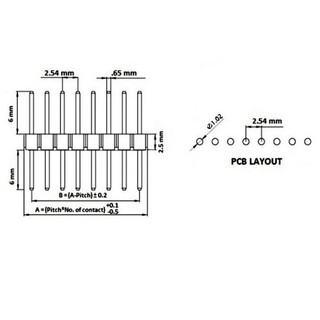 [Giá sỉ] (5C) Hàng rào đực 2.54mm chân cắm / chân dán