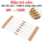 Điện trở cắm 1/4W 4 vòng màu ±5% - giá trị 0R đến 120R
