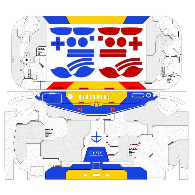 Skin dán Nintendo Switch Lite, OLED, V2 mẫu Gundam E.F.S.F. (Film 3M vân nổi, đã cắt sẵn chi tiết, dễ dán)