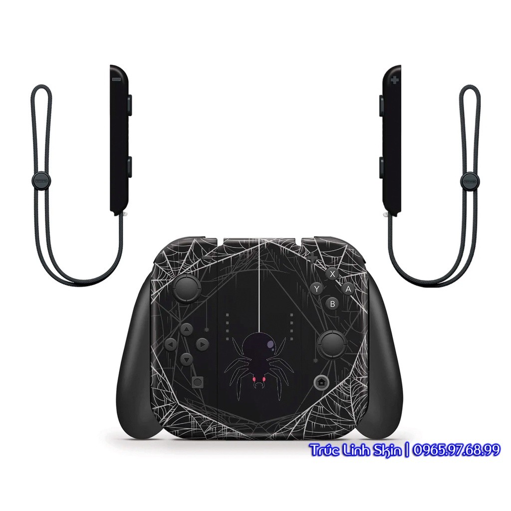 Skin decal dán Nintendo Switch V1, V2 / OLED mẫu Spooky Spider (dễ dán, đã cắt sẵn chuẩn theo khuôn máy)