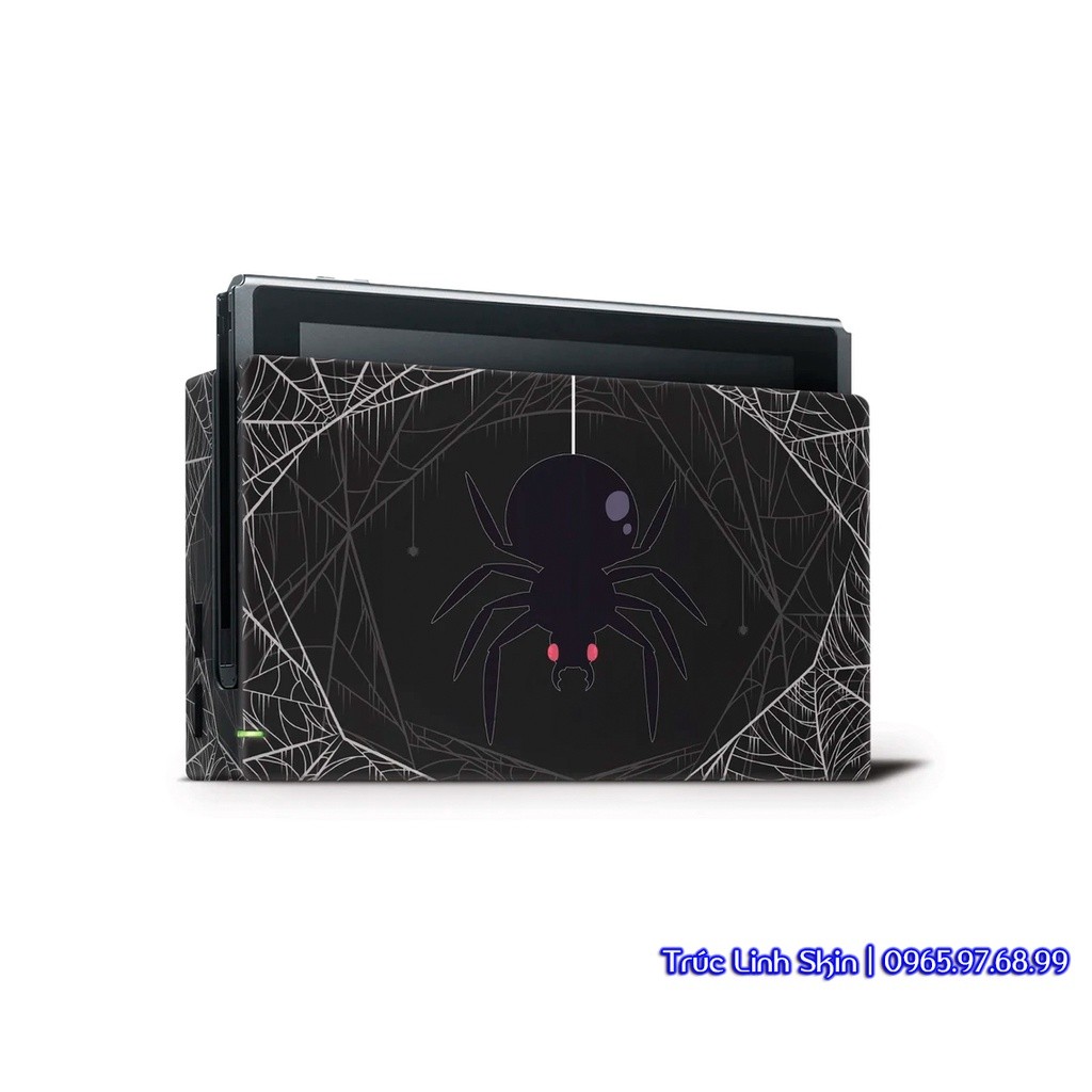Skin decal dán Nintendo Switch V1, V2 / OLED mẫu Spooky Spider (dễ dán, đã cắt sẵn chuẩn theo khuôn máy)