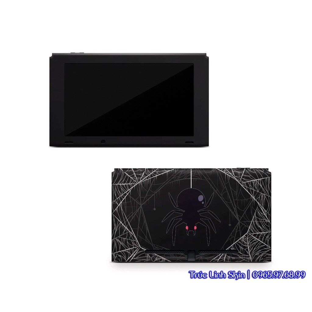 Skin decal dán Nintendo Switch V1, V2 / OLED mẫu Spooky Spider (dễ dán, đã cắt sẵn chuẩn theo khuôn máy)