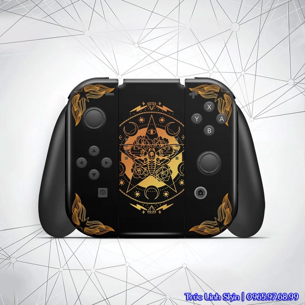 Skin decal dán Nintendo Switch V1, V2 / OLED mẫu Tarot card Moon (dễ dán, đã cắt sẵn chuẩn theo khuôn máy)