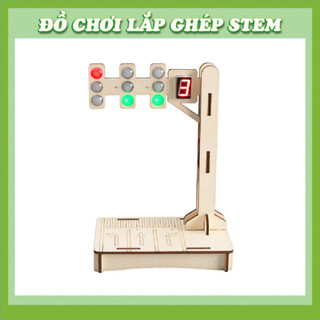 ĐÈn giao thông tín hiệu đếm giờ - Học liệu giáo dục STEM STEAM - Đồ chơi lắp ghép gỗ