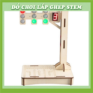 ĐÈn giao thông tín hiệu đếm giờ - Học liệu giáo dục STEM STEAM - Đồ chơi lắp ghép gỗ
