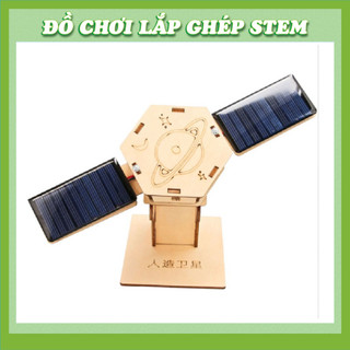 Vệ tinh nhân tạo năng lượng mặt trời - Học liệu giáo dục STEM STEAM - Đồ chơi lắp ghép gỗ