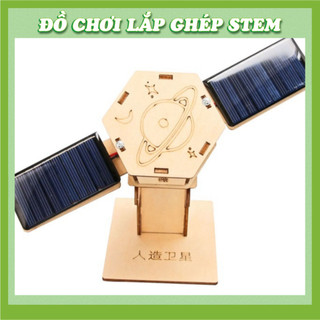 Vệ tinh nhân tạo năng lượng mặt trời - Học liệu giáo dục STEM STEAM - Đồ chơi lắp ghép gỗ