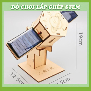 Vệ tinh nhân tạo năng lượng mặt trời - Học liệu giáo dục STEM STEAM - Đồ chơi lắp ghép gỗ