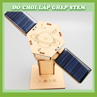 Vệ tinh nhân tạo năng lượng mặt trời - Học liệu giáo dục STEM STEAM - Đồ chơi lắp ghép gỗ