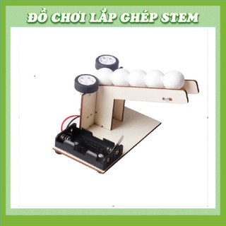 Máy bắn bóng tự động - Học liệu giáo dục STEM STEAM - Đồ chơi lắp ghép gỗ