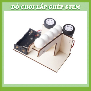 Máy bắn bóng tự động - Học liệu giáo dục STEM STEAM - Đồ chơi lắp ghép gỗ