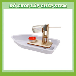 Tàu Hơi Nước - Học liệu giáo dục STEM STEAM - Đồ chơi lắp ghép gỗ