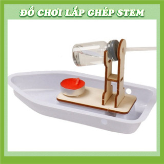 Tàu Hơi Nước - Học liệu giáo dục STEM STEAM - Đồ chơi lắp ghép gỗ