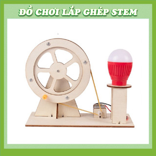 Máy Phát Điện quay tay - Học liệu giáo dục STEM STEAM - Đồ chơi lắp ghép gỗ
