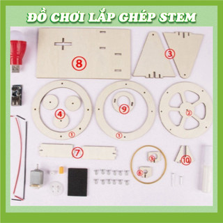 Máy Phát Điện quay tay - Học liệu giáo dục STEM STEAM - Đồ chơi lắp ghép gỗ