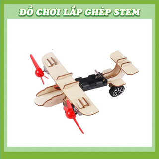 Máy Bay Taxi 2 động cơ - Học liệu giáo dục STEM STEAM - Đồ chơi lắp ghép gỗ