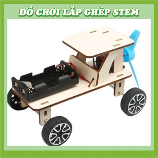 Xe Ô tô chạy gió - Học liệu giáo dục STEM STEAM - Đồ chơi lắp ghép gỗ