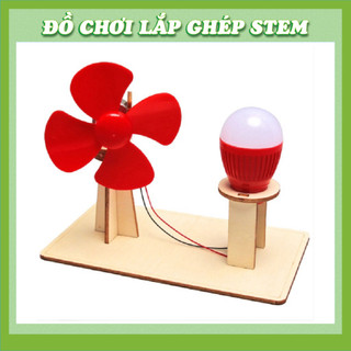 Mô hình điện gió mẫu 2 - Học liệu giáo dục STEM STEAM - Đồ chơi lắp ghép gỗ