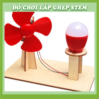 Mô hình điện gió mẫu 2 - Học liệu giáo dục STEM STEAM - Đồ chơi lắp ghép gỗ