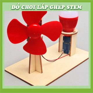 Mô hình điện gió mẫu 2 - Học liệu giáo dục STEM STEAM - Đồ chơi lắp ghép gỗ