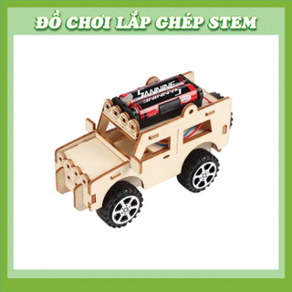 Xe JEEP - Học liệu giáo dục STEM STEAM - Đồ chơi lắp ghép gỗ