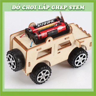 Xe JEEP - Học liệu giáo dục STEM STEAM - Đồ chơi lắp ghép gỗ