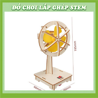 Quạt lắc đầu mẫu 2 - Học liệu giáo dục STEM STEAM - Đồ chơi lắp ghép gỗ