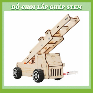 Xe thang thủy lực - Học liệu giáo dục STEM STEAM - Đồ chơi lắp ghép gỗ