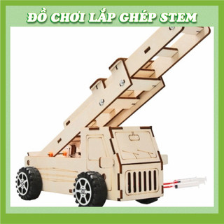 Xe thang thủy lực - Học liệu giáo dục STEM STEAM - Đồ chơi lắp ghép gỗ