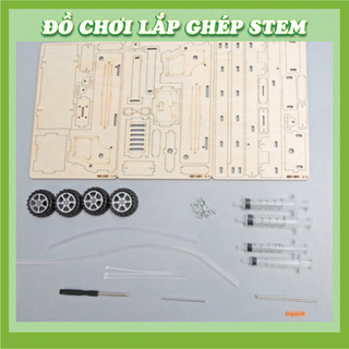 Xe thang thủy lực - Học liệu giáo dục STEM STEAM - Đồ chơi lắp ghép gỗ