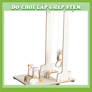 Cần Cẩu Quay Tay - Học liệu giáo dục STEM STEAM - Đồ chơi lắp ghép gỗ