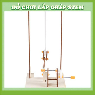 Cần Cẩu Quay Tay - Học liệu giáo dục STEM STEAM - Đồ chơi lắp ghép gỗ