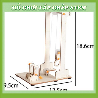 Cần Cẩu Quay Tay - Học liệu giáo dục STEM STEAM - Đồ chơi lắp ghép gỗ