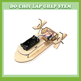 Ca Nô/Tàu Thủy Mẫu 2 - Học liệu giáo dục STEM STEAM - Đồ chơi lắp ghép gỗ