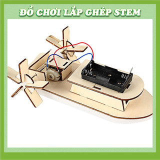 Ca Nô/Tàu Thủy Mẫu 2 - Học liệu giáo dục STEM STEAM - Đồ chơi lắp ghép gỗ