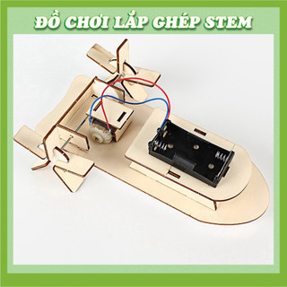 Ca Nô/Tàu Thủy Mẫu 2 - Học liệu giáo dục STEM STEAM - Đồ chơi lắp ghép gỗ
