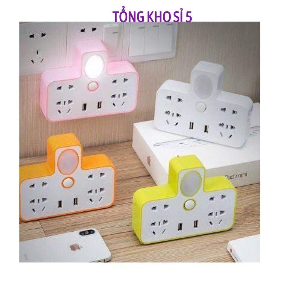 Ổ Cắm Điện Đa Năng Tích Hợp Nút Tắt Bật An Toàn 2 Đầu Cắm USB- Ổ Cắm Điện Thông Minh