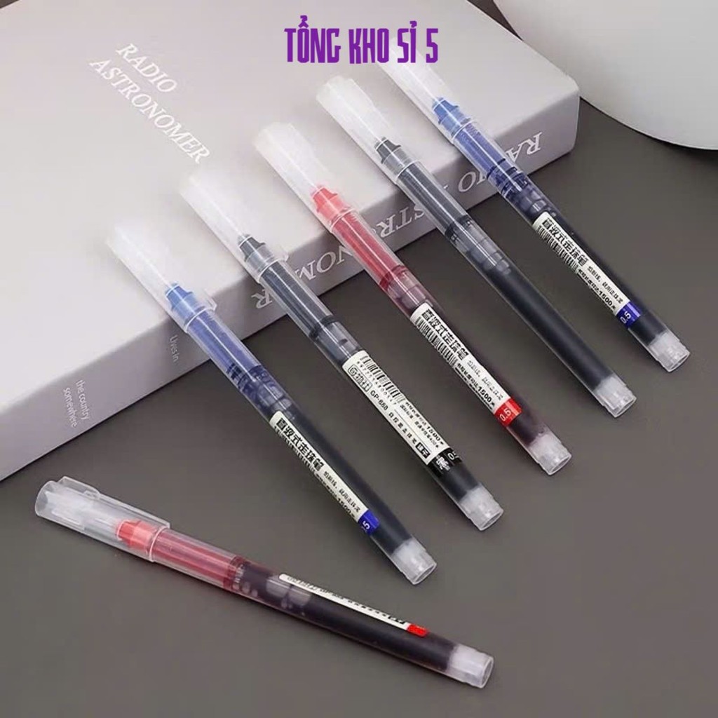 BÚT BI NƯỚC, HÔP 12 CÁI Bút gel ngòi 0.5mm Hikoma bút bi nước khô nhanh ngòi kim văn phòng phẩm - MA: BUTBINUOC84