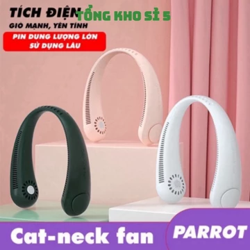 Quạt đeo cổ mini không cánh, quạt treo cổ 3 cấp độ gió, gió đa chiều,Quạt đeo cổ mini, quạt không cánh