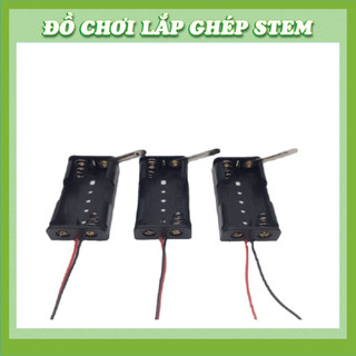 Đế pin AA 2 pin có công tắc, khay 3 pin, khay 4 pin - Phụ kiện ráp đồ chơi giáo dục STEM - Học liệu