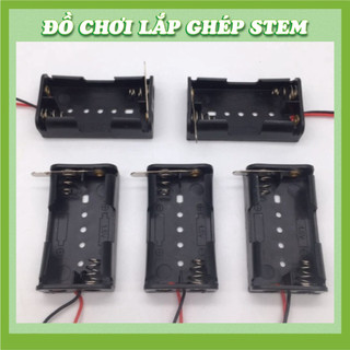 Đế pin AA 2 pin có công tắc, khay 3 pin, khay 4 pin - Phụ kiện ráp đồ chơi giáo dục STEM - Học liệu