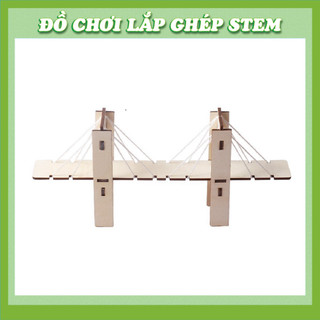 Cầu Dây Văng - Học liệu giáo dục STEM STEAM - Đồ chơi lắp ghép gỗ