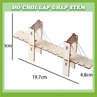 Cầu Dây Văng - Học liệu giáo dục STEM STEAM - Đồ chơi lắp ghép gỗ