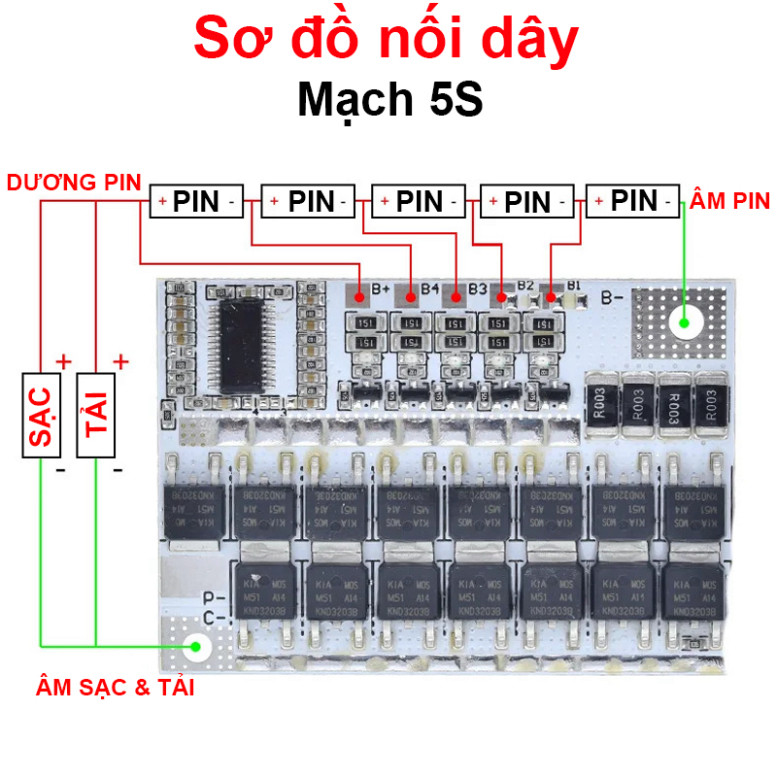 Mạch sạc bảo vệ pin lithium / pin sắt LifePo4 dùng cho khối pin 3S/4S/5S 100A