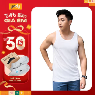 Áo ba lỗ nam Yody, áo thể thao basic chất thun cotton