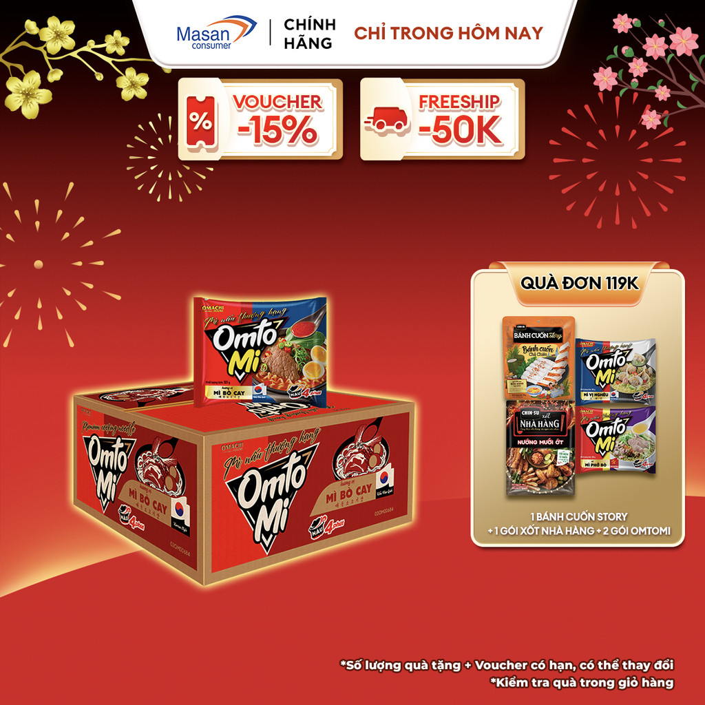Mì Nấu OMTOMI Bò Cay - Thùng 16 Gói X 101G | Shopee Việt Nam