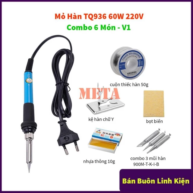 Mỏ Hàn TQ936 60W 220V có núm điều chỉnh nhiệt độ, Máy Hàn TQ936 - Mỏ hàn 936, máy hàn 936, tay hàn TQ936