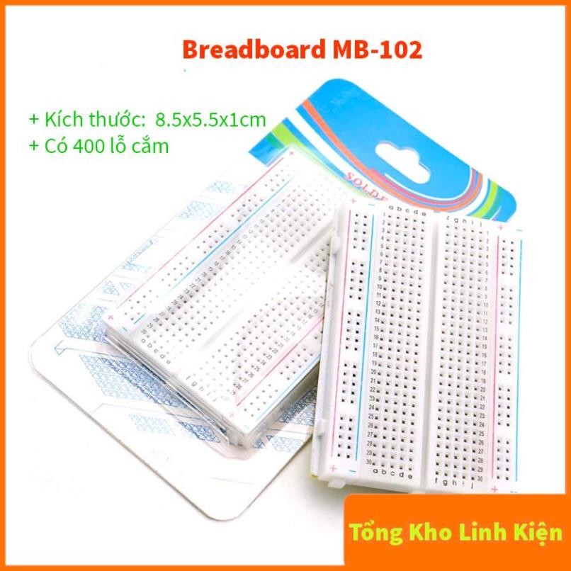 Breadboard MB-102 400 Lỗ 8.5x5.5x1cm (Board test, cắm linh kiện, bo ...