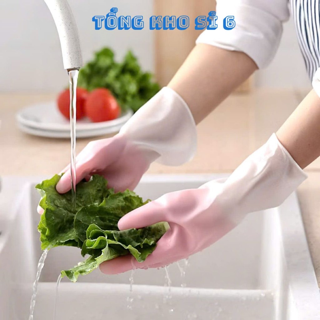 ĐÔI GĂNG TAY CAO SU 2 MÀU,  gang tay rửa bát, Bao tay cao su 2 màu siêu dai rửa chén, giặt đồ, vệ sinh - MA:GANGTAY