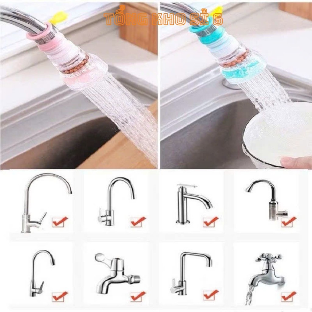 (COMBO 10)ĐẦU VÒI LỌC NƯỚC TĂNG ÁP,   đầu vòi rửa bát tăng áp, đầu vòi rửa chén, lọc nước áp xoay 360 có thể kéo dài chố